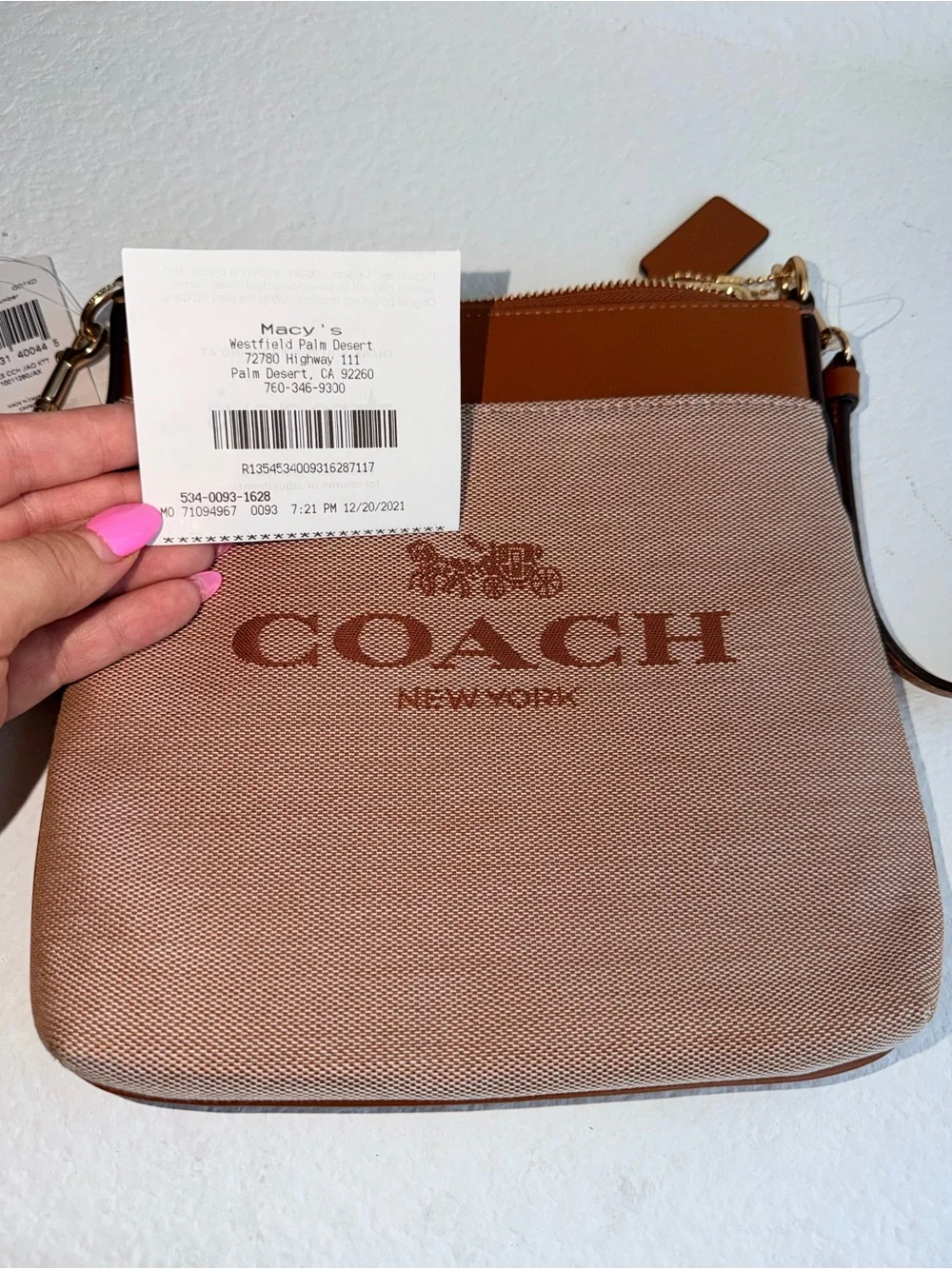 Coach Crossbody Bag in Tan and Beige